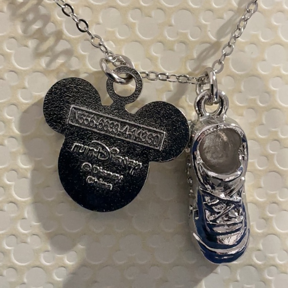 DISNEY PARKS  Run Princess Marathon Silver Charm Necklace Minnie Mouse Shoe NWT - Picture 4 of 8